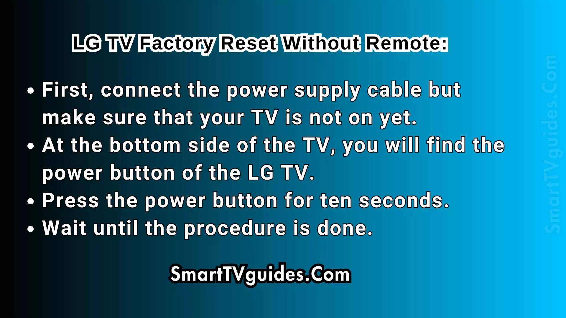 LG TV Factory Reset Without Remote